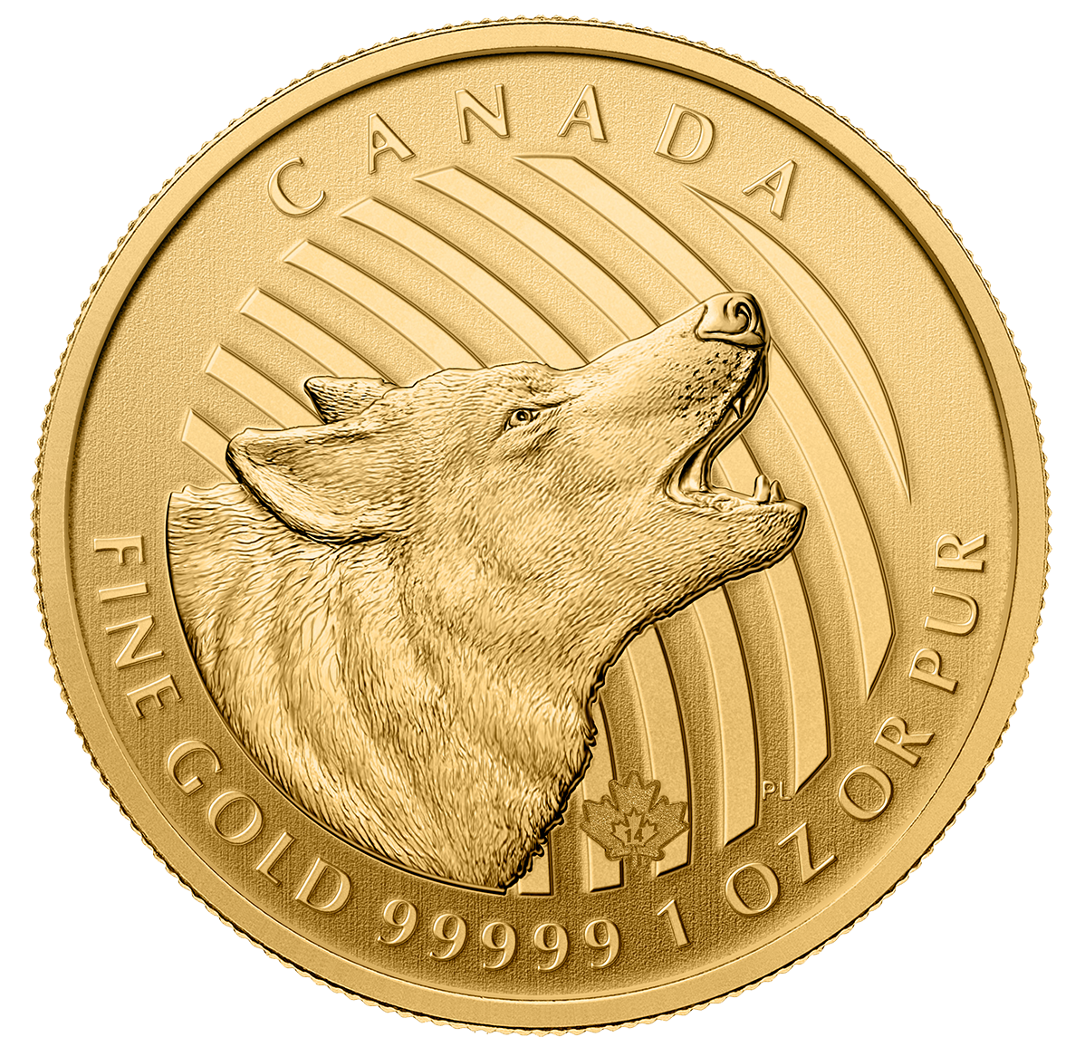 2014 1 oz. 99.999% Pure Gold "Call of the Wild" Coin 1: Howling Wolf (Bullion)