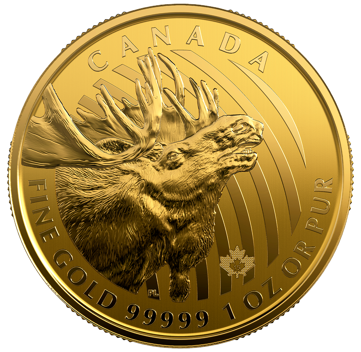 2019 $200 1 oz. 99.999% Pure Gold "Call of the Wild" Coin 6: Moose (Bullion)