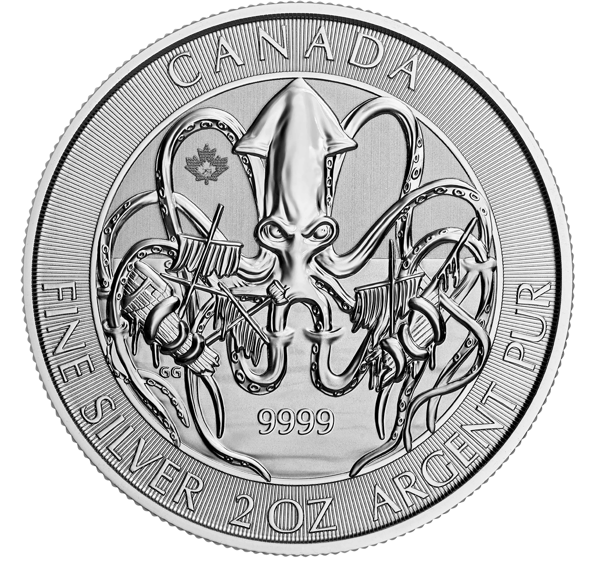 $10 2 oz. 99.99% Pure Silver Coin 'Creatures of the North' Coin 1: Kraken (Bullion)